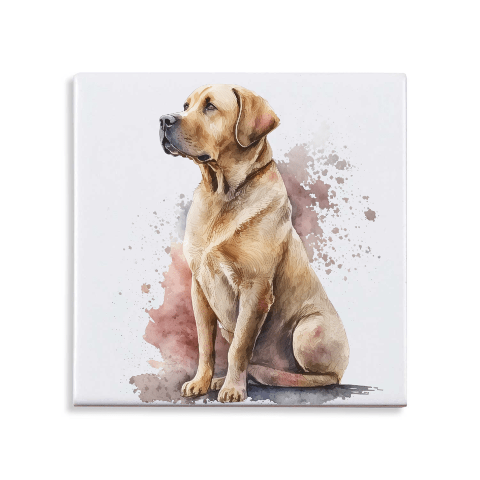 Tegeltje met Blonde Labrador - Beige